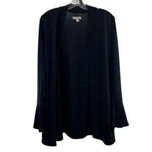 Charter Club Navy Open Cardigan Long Flare Tie Sleeve Size Medium